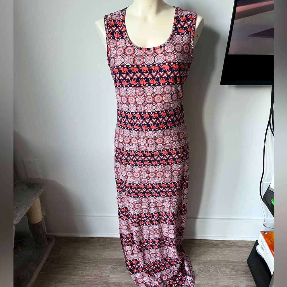 Elephant Print Maxi Dress
